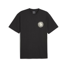 PUMA Division Crew Neck Short Sleeve Athletic T-Shirt Mens Black Casual Tops 624