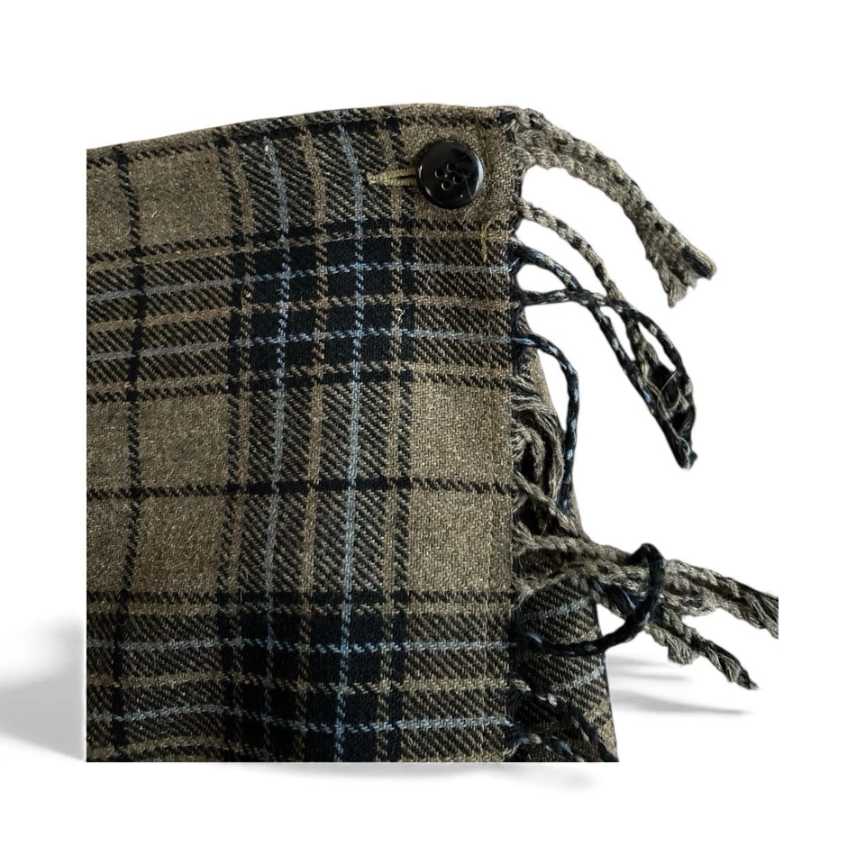 Maxi Falda Liz Claiborne A Cuadros Mezcla Lana Flecos Forrada Talla 16 Clásica LEER Foto 3 de 4