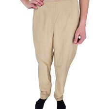 Oscar De La Renta Womens Sz 2P Petite Pull On Dress Pants Khaki Beige