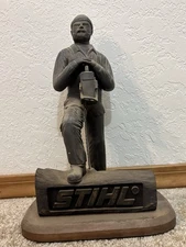 RARE VINTAGE STIHL CHAINSAW STATUE LUMBERJACK LOGGER