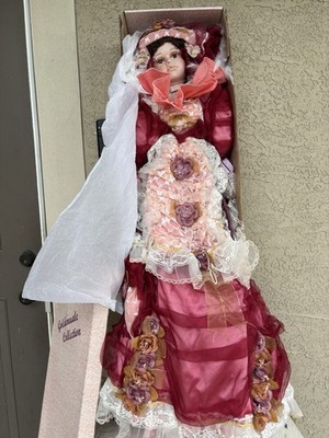 Goldenvale Collection 40'' Victorian Burgundy Dress Porcelain Doll Sheila 1/2000