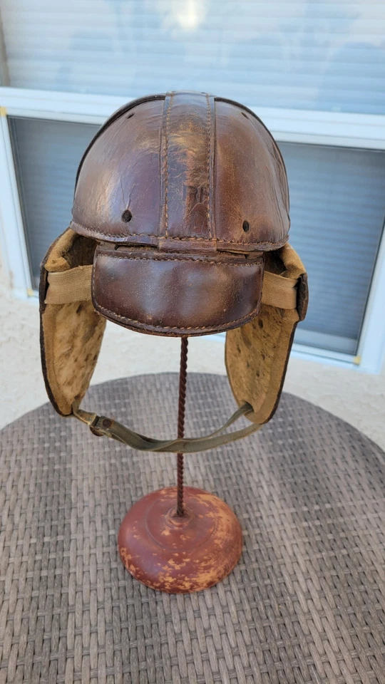 1915- 1920's Reach Leather Football Helmet Vintage Antique Full Size - Image 3 of 4