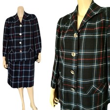 1950s Pendleton 49ers Plaid Suit, Navy, Green, Red  White, Medium, Excellent