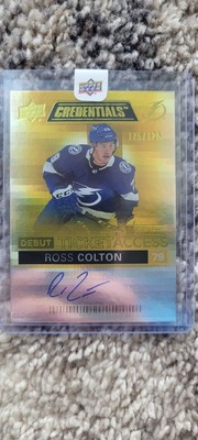 2021-22 Credentials - Debut Ticket Access Autos Ross Colton Yellow /125 (AU, RC)