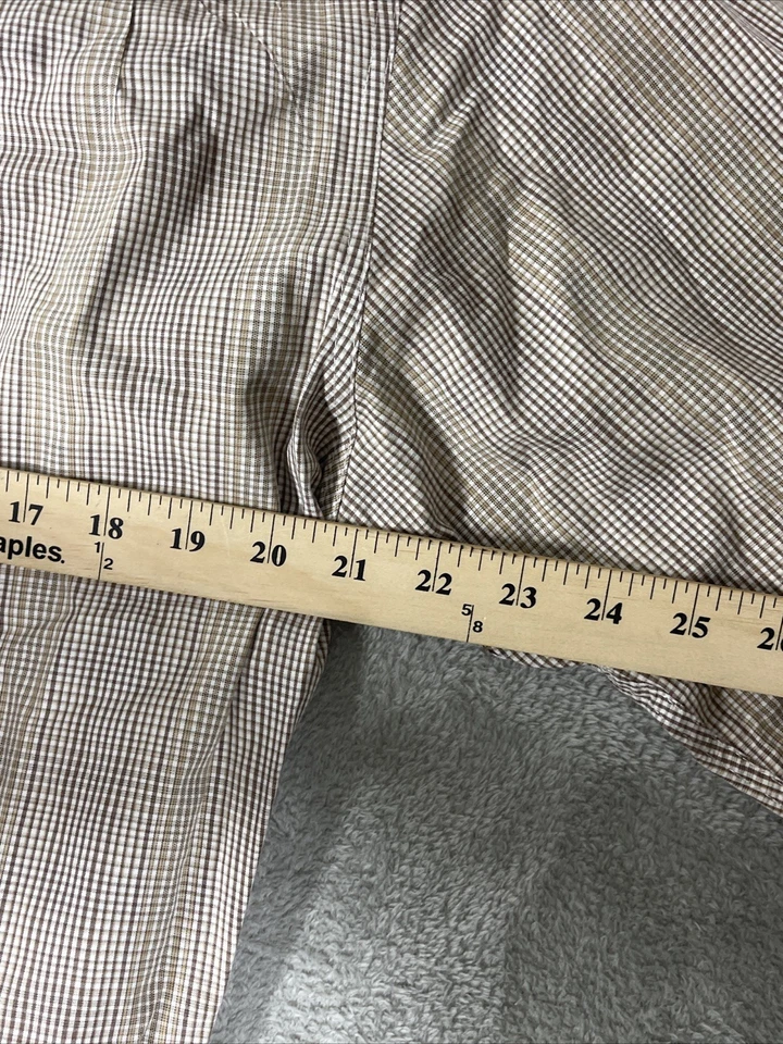 Sean John Men Long Sleeve Button Down Logo Shirt Brown Tan Stripes 90s Sz XL - Image 3 of 4