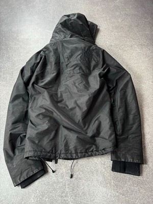 VINTAGE 00s MILITARY ARMY TACTICAL ARCHIVE MULTI ZIPPER BLACK HOOD