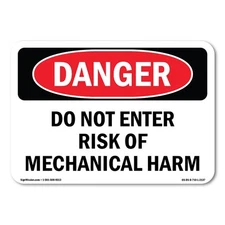 Do Not Enter Risk Of Mechanical Harm ANSI Danger Sign Metal Plastic Decal