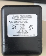 Dongguan Jiayi Ele.Class 2 Power Supply AC/DC Adpter Model #JY41-060-120-UD Outp
