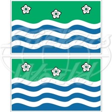 CUMBRIA County Flag Lake District, England 75mm (3") Vinyl Stickers, Decals x2