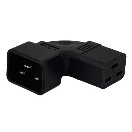 IEC 60320 C20 male to C19 female horizontal right angled AC power adapter - 第 2/3 張圖片