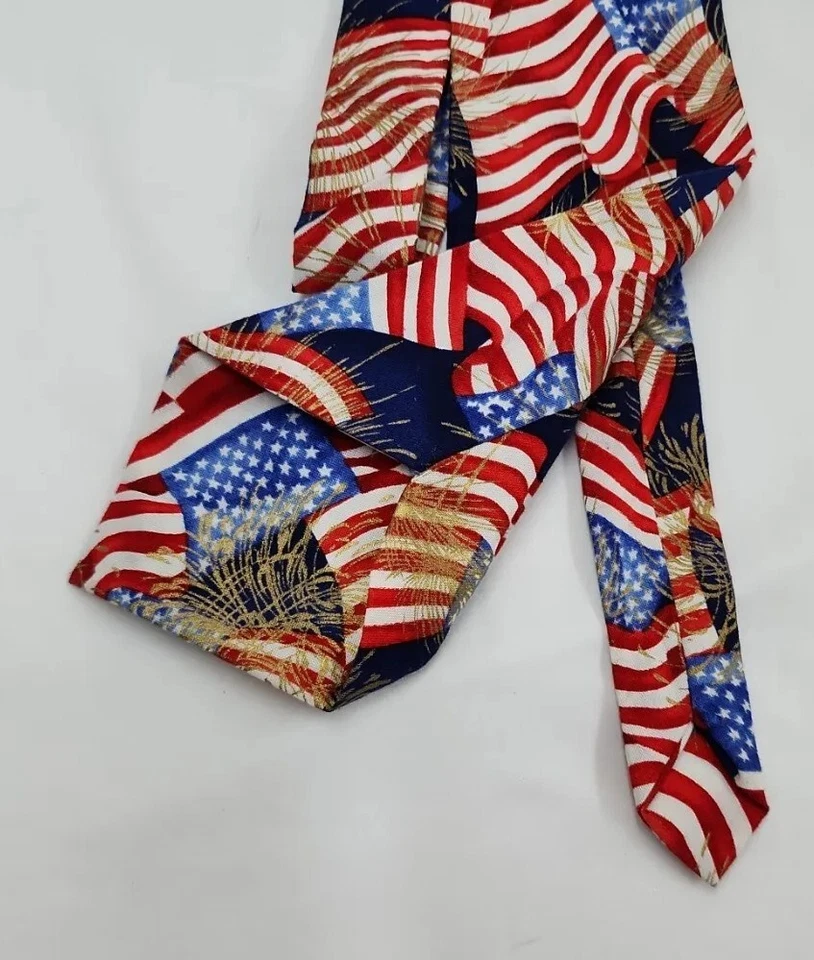 Corbata Bandera Banderas de Estados Unidos Estrellas y Rayas Patriótica Cuello Corbata Foto 3 de 3