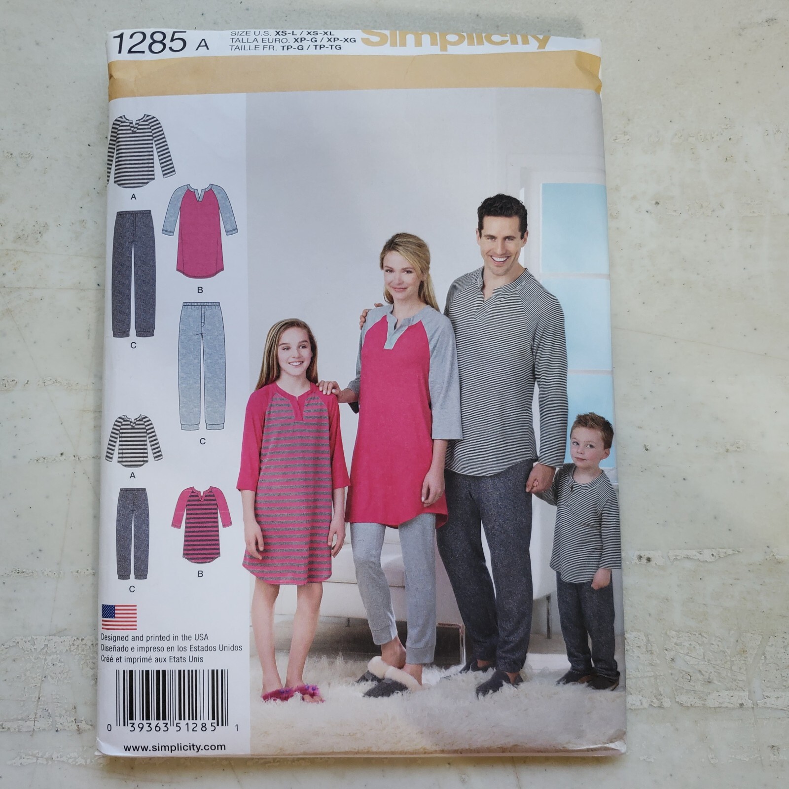 Simplicity 1285 Child Teen Adult Knit Top Pull-On Pants Unisex XS S M L XL UNCUT