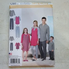 Simplicity 1285 Child Teen Adult Knit Top Pull-On Pants Unisex XS S M L XL UNCUT
