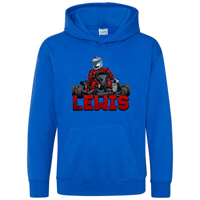 Personalisierter Go Kart Hoodie Jungen Geburtstag Junge Hoody Rennen Rennstrecke Go C...