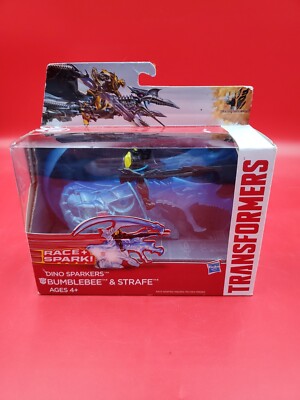 Transformers BUMBLEBEE & STRAFE Dino Sparkers Action Figure Set NEW