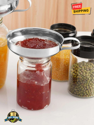 1 pc Stainless Steel Wide Mouth Funnel   Ideal for Jam, Liquid & Food Transfer