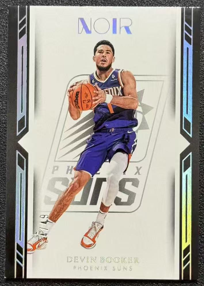 Devin Booker 2022-23 Panini Noir 34/49 Silver Icon Edition Phoenix Suns #138