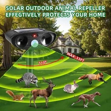Outdoor Solar Ultrasonic Animal Repeller 2/4 Pack