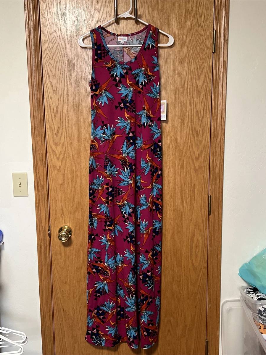 NEW LuLaRoe Medium Dani Long Tank Dress Multicolor Floral Sleeveless NWT