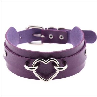 purple leather collar