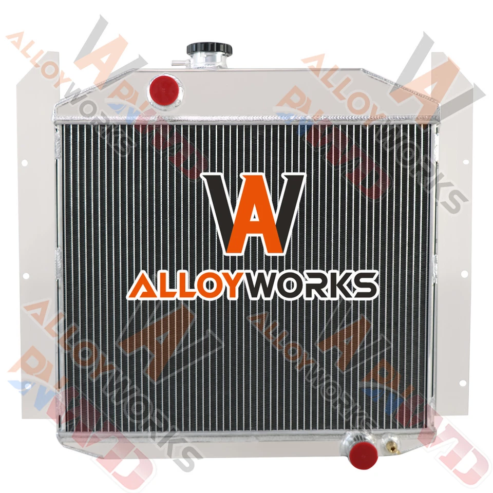 Radiador de aluminio de 3 filas para Studebaker 1949-1952 2R6 2R10 2R11 2R14 2R17 Base L6 Foto 3 de 4