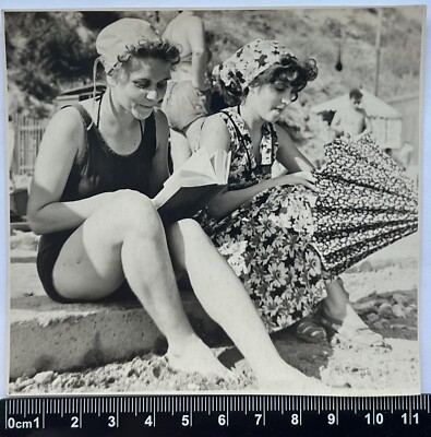 Two Pretty Cute Young Women Read Book Charming Attractive Ladies Nice Girls