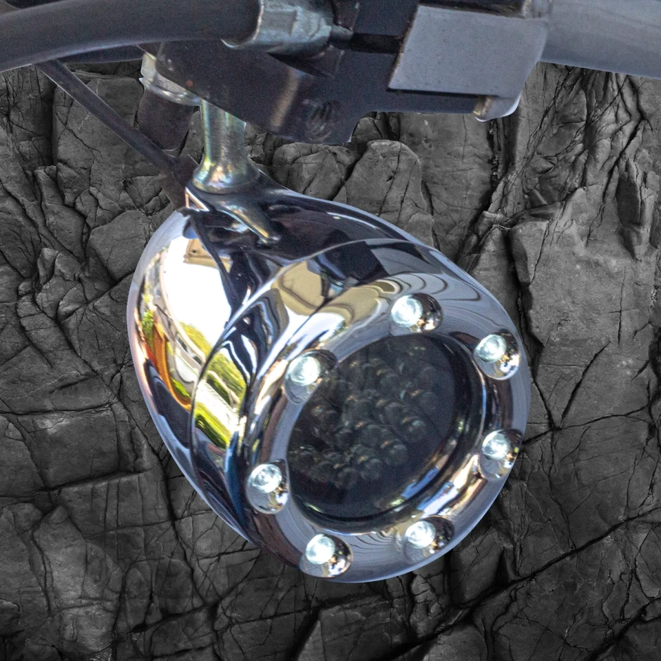 Eagle Lights 2" Bullet Front LED Turn Signals White Running Light for Harley - Image 2 of 4