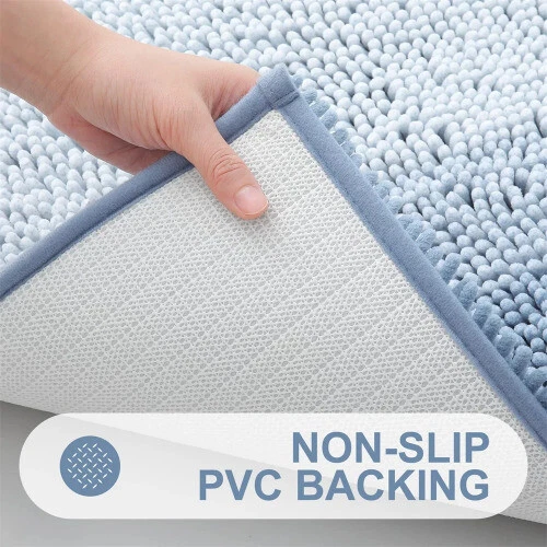 Alfombra de baño a rayas alfombra de baño absorbente extra gruesa antideslizante felpa suave Foto 4 de 4