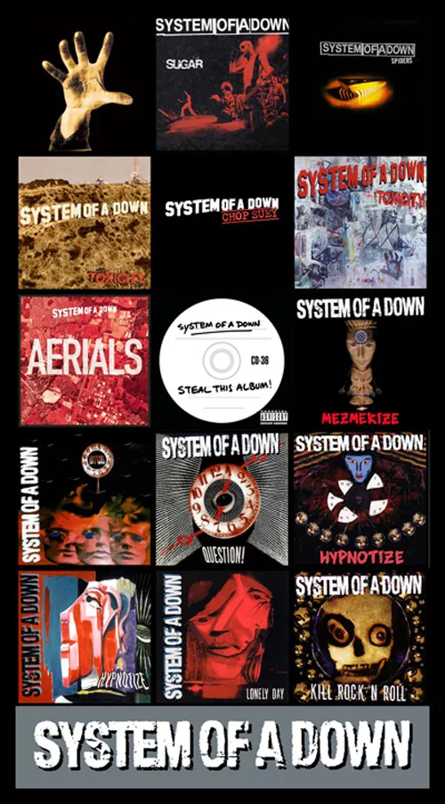SYSTEM OF A DOWN album discography magnet 3.75