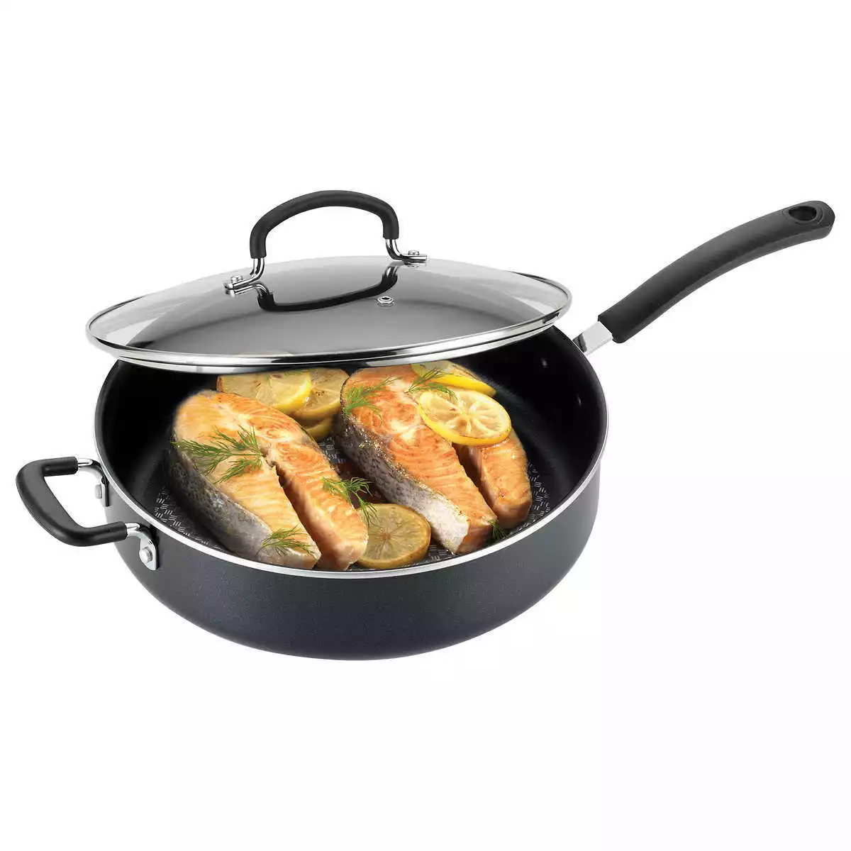 T-fal, 5.5-quart Jumbo Cooker with Glass Lid, Deep Sauté Pan, Non-Stick