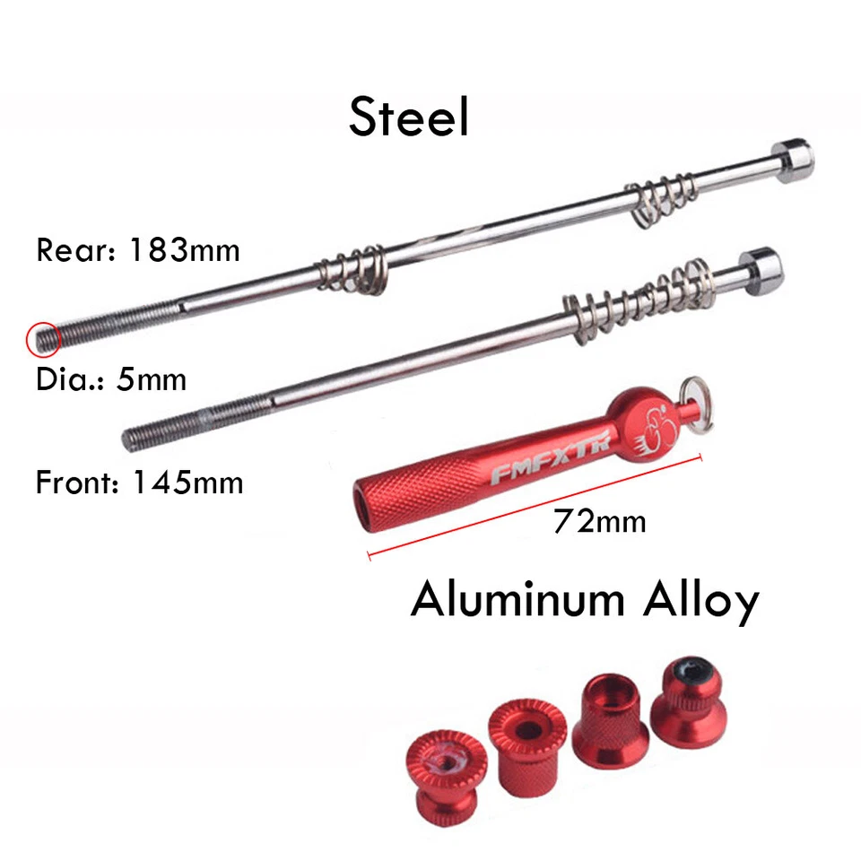 Quick Release MTB Wheel Skewers Locking Security Road Bike Anti Theft Skewer Set - Image 4 of 4