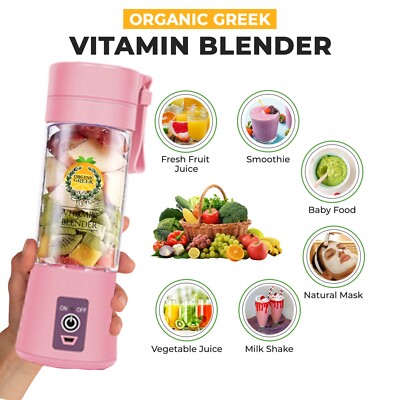 Vitamin Blender  Portable Blender and Juicer BPA FREE Steel Blades Organic Greek
