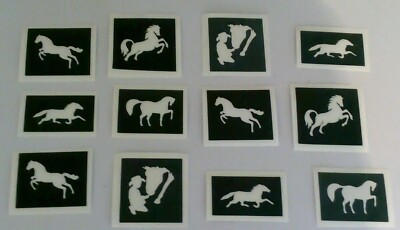 Pferdeschablonen für Glitzer Tattoos / Airbrush / Gesichtsmalerei Pony 