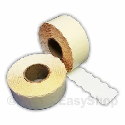 EASY LABEL White 26 X 12mm Price Gun Labels, CT4 Motex Meto Lynx Puma Permanent or Peel