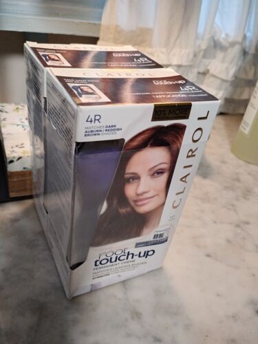 2 Pack Clairol Root Touch-Up Permanent Hair Color 4R DARK AUBURN /REDDISH BROWN