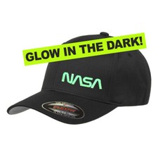 Glow in the dark NASA flexfit cap, NASA flex fitted cap, Cool gift 