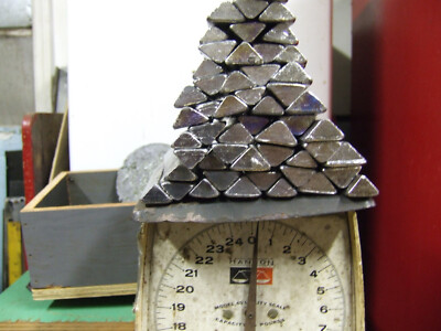 25 LBS CLEANED  LEAD BARS (MADE FROM SHEET LEAD) 99.2 % XRF checked