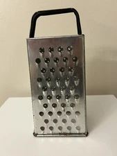 Vintage Bromwell 4 Sided Handheld 9" Box Grater Hand Metal Michigan City USA