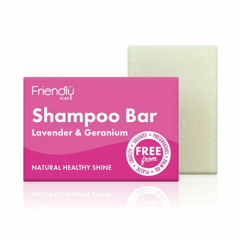 Friendly Soap - Shampoo Bar with Lavender & Geranium 95g (Pack of 2)