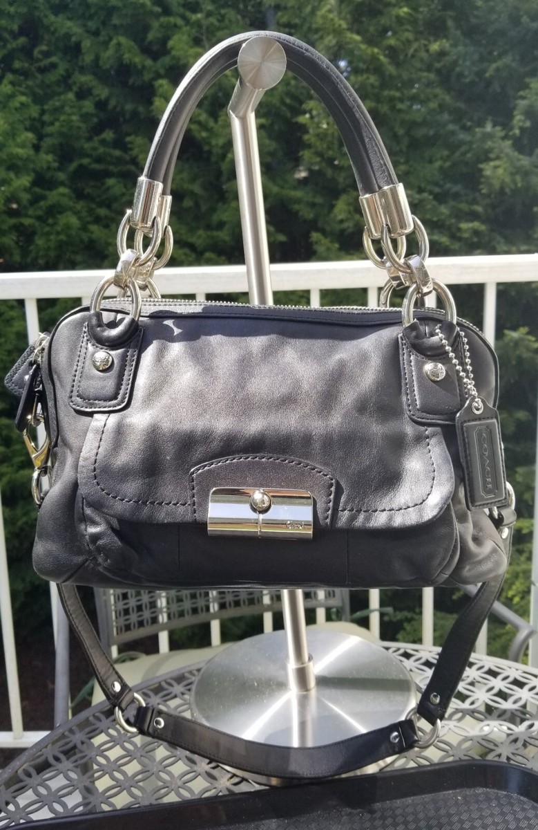 ピコネ　チュールスリング COACH #F22304 Kristen Black Leather Double-Zip Satchel Shoulder