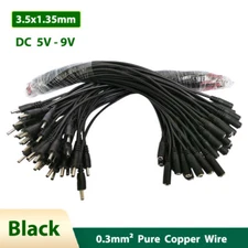 DC Power Connection Wire 3.5x1.35mm 5V-9V Copper Cable Male Plug Female Socket