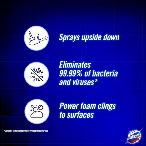 Domestos Power Foam Arctic Fresh Toilet & Bathroom Cleaner Spray Upside Down - Picture 5 of 6