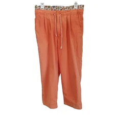 Gitano Vintage orange and multi color drawstring straight leg pants