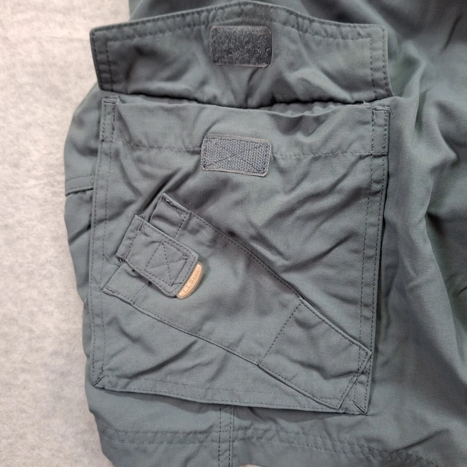 Pantalones Cortos Carga LL Bean Cinturón Hombres XL Azul Nylon Senderismo Aire Libre Gorp Foto 3 de 4
