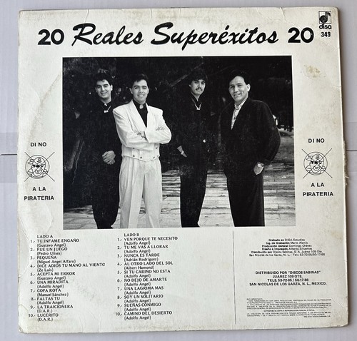 Los Temerarios - 20 Reales Superexitos (1 x LP, Vinyl, 1990 MX, G+) - Picture 2 of 22