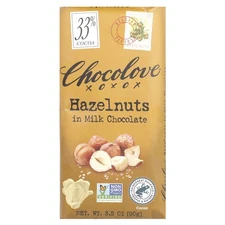 Hazelnuts in Milk Chocolate, 33% Cocoa, 3.2 oz (90 g)