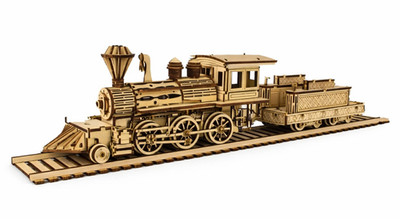 3D-Hölzernes Dampfeisenbahnpuzzle Zum Selbermachen mechanischer Modellbausatz für Erwachsene Geschenk Spielzeug UK-frei
