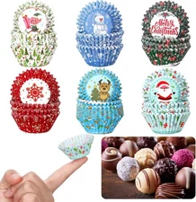 Gerrii 600 Pcs Christmas Candy Cups Paper 3.5 cm/ 1.38 inches, Cute 