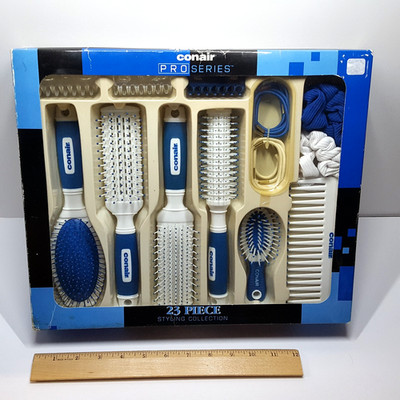 CONAIR Pro Series 23 Piece Styling Collection Set w/ 5 Brushes Comb Accessories