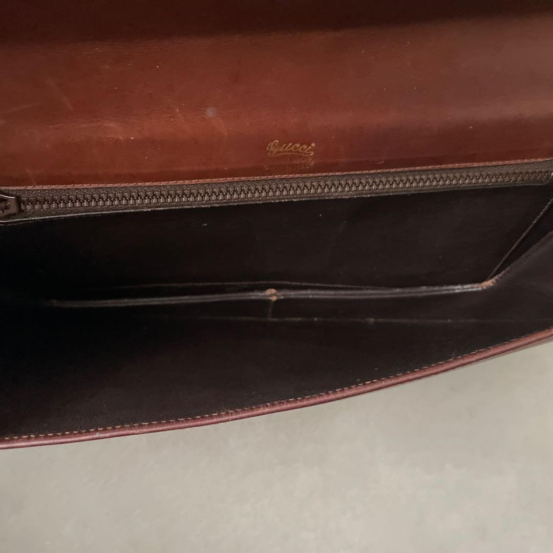 GUCCI Leather Shoulder Bag with Chain Strap in Brown with GG Hardware C-260113-6 thumbnail 17